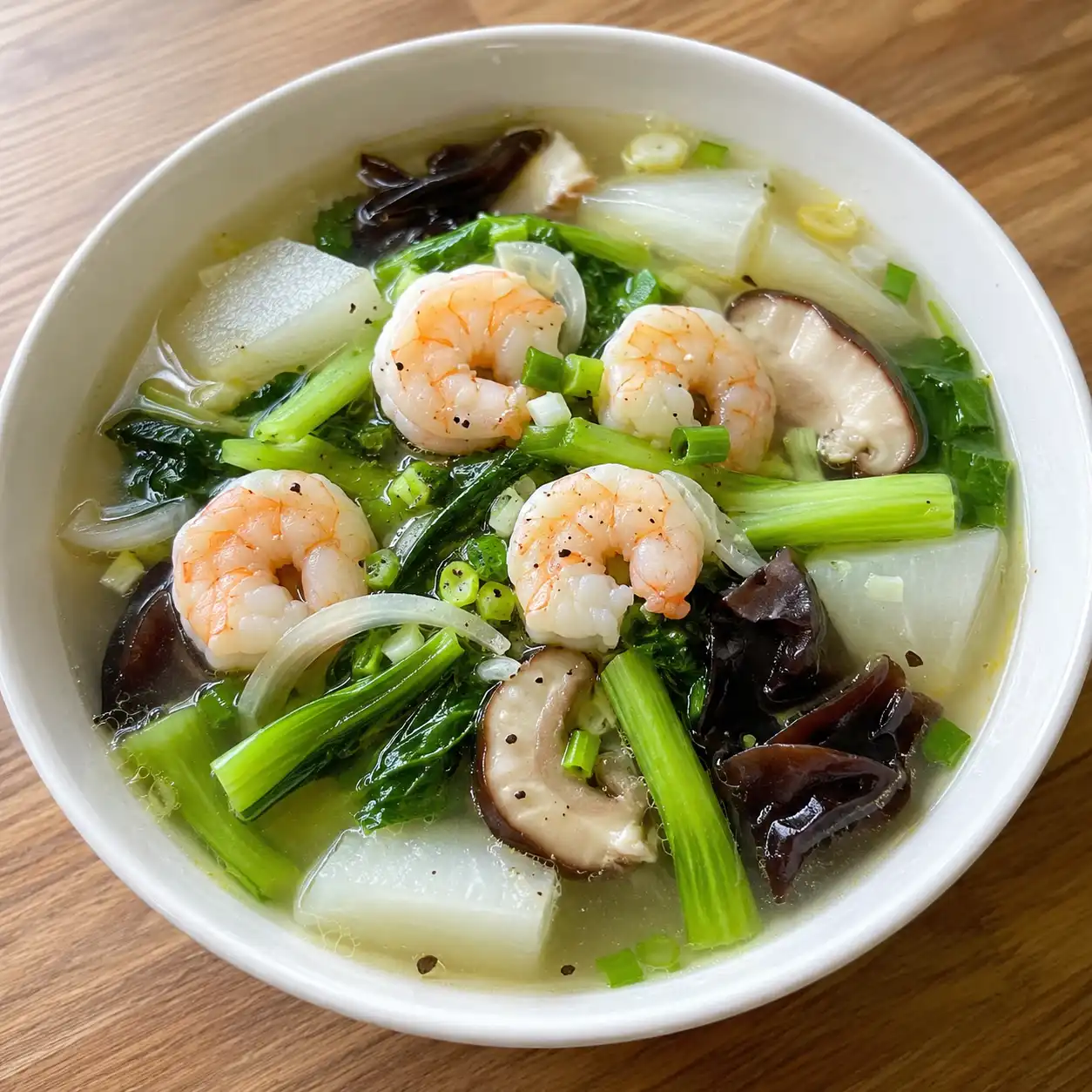 蒜香蝦仁小松菜鮮湯