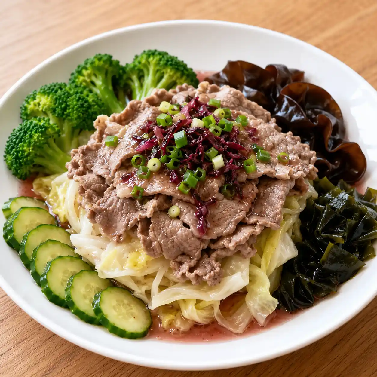 梅醋瘦牛高麗菜冷熱疊盤