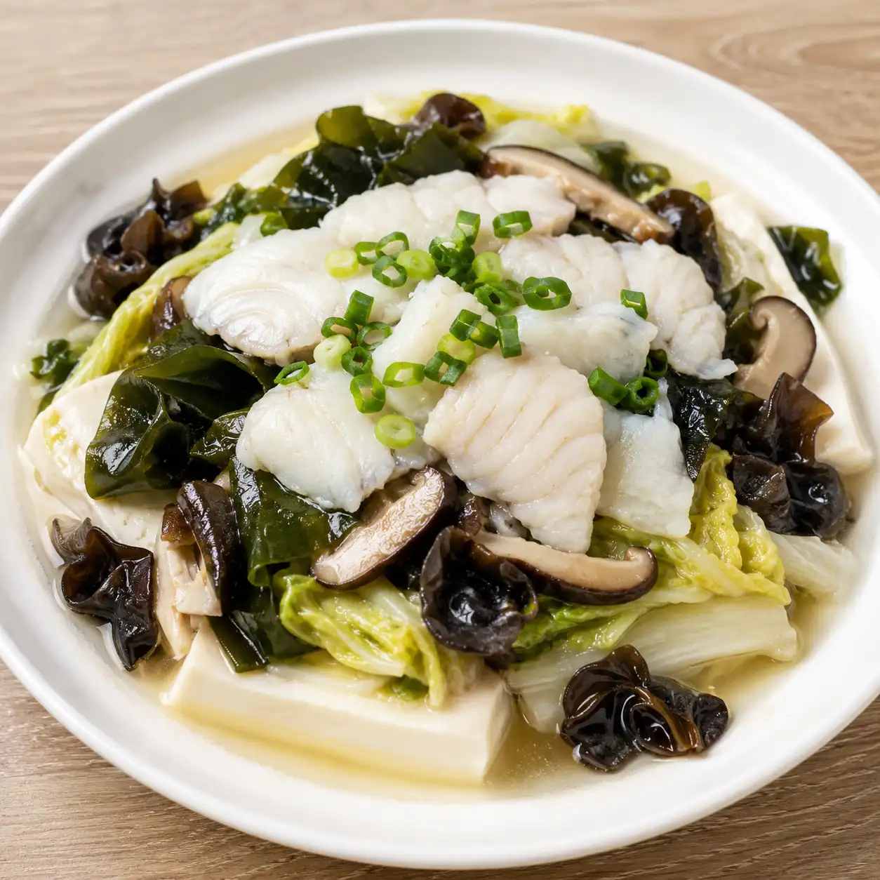 昆布魚片海藻豆腐蒸盤