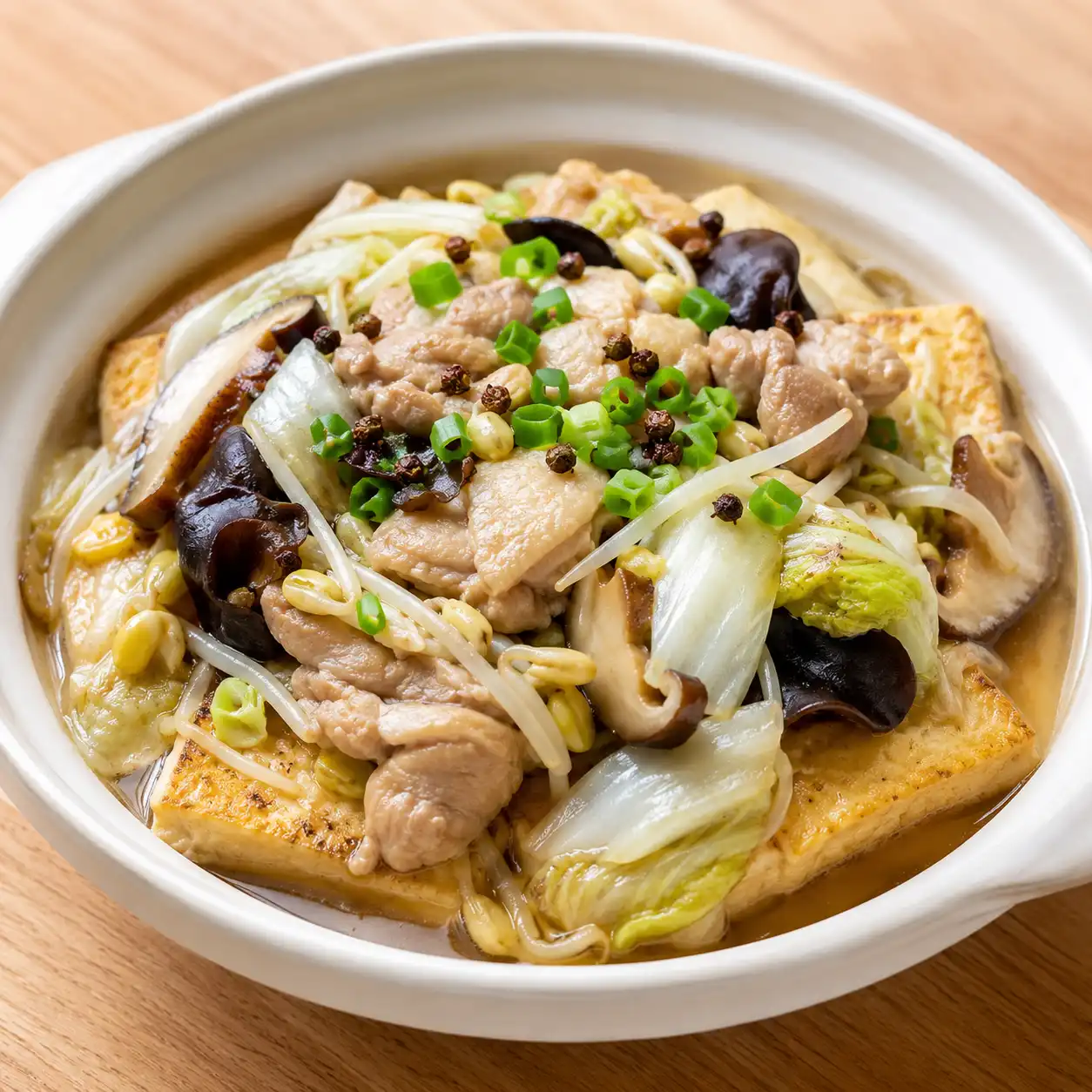 花椒雞腿白菜豆腐燒