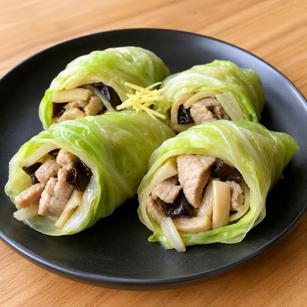 胡椒豬里肌包心生菜卷