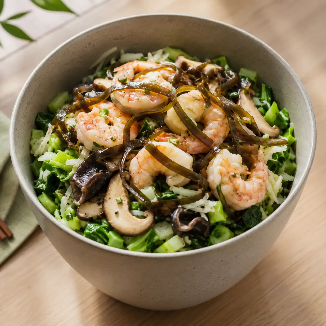 蝦仁青江菜昆布大碗
