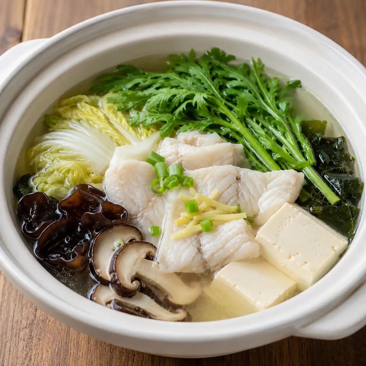 豆腐魚片茼蒿清燉盅