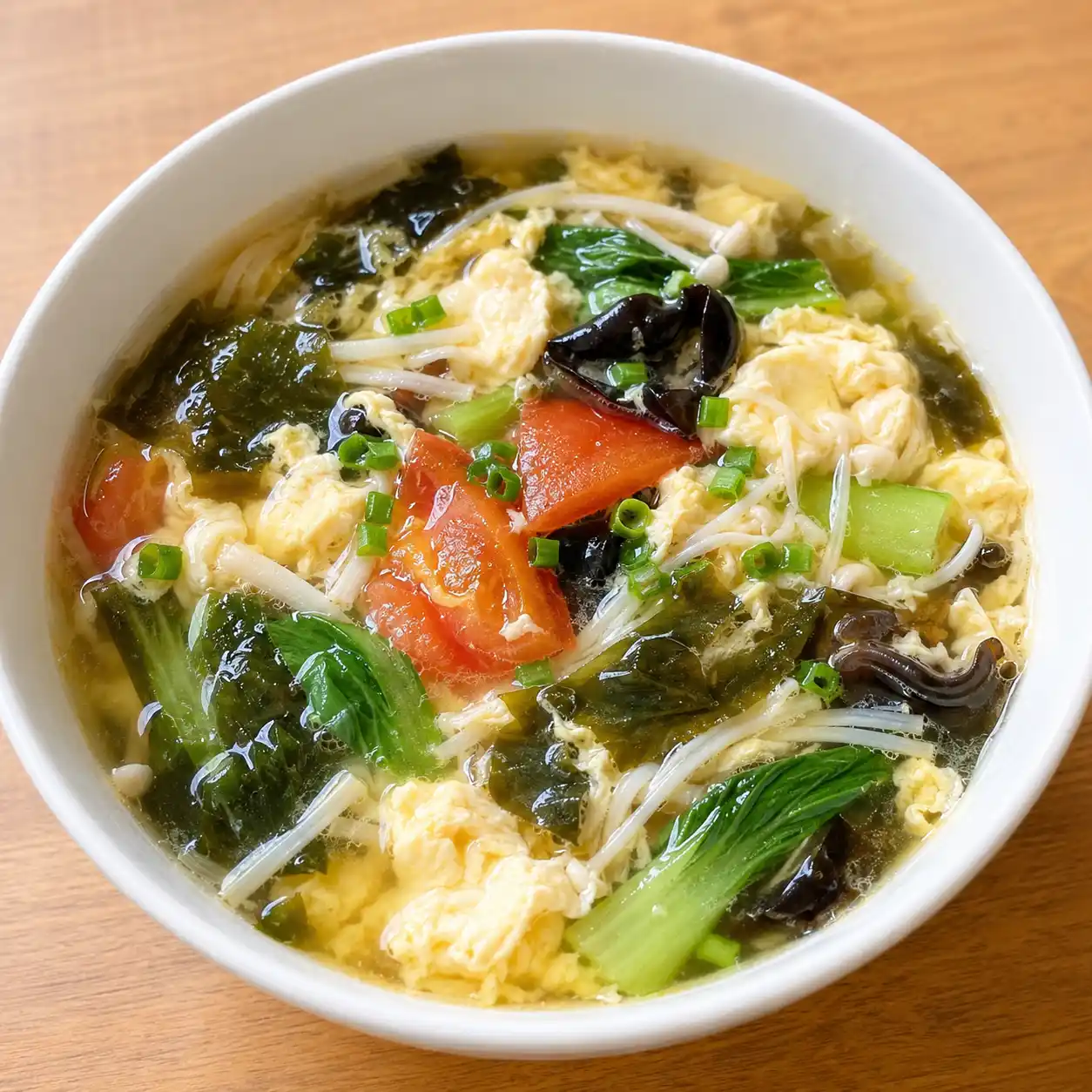 紫菜蛋香油菜湯