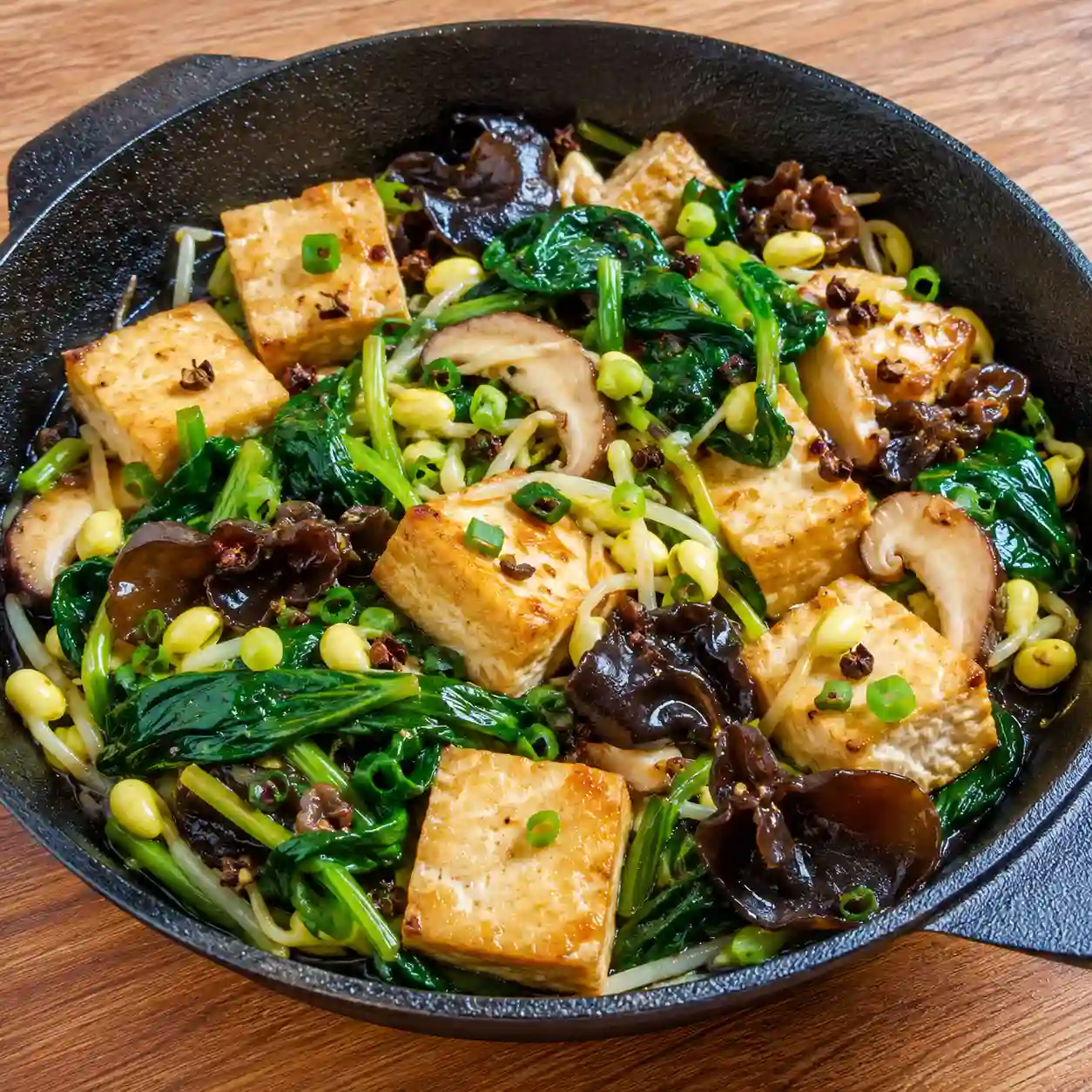 豆腐菠菜麻香快炒