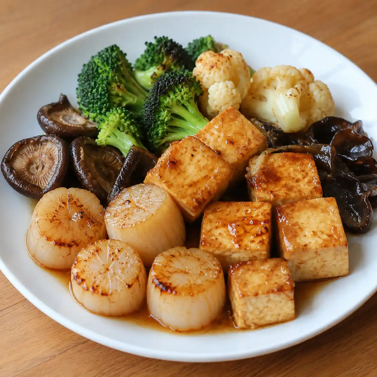 味噌烤干貝豆腐雙蛋白盤
