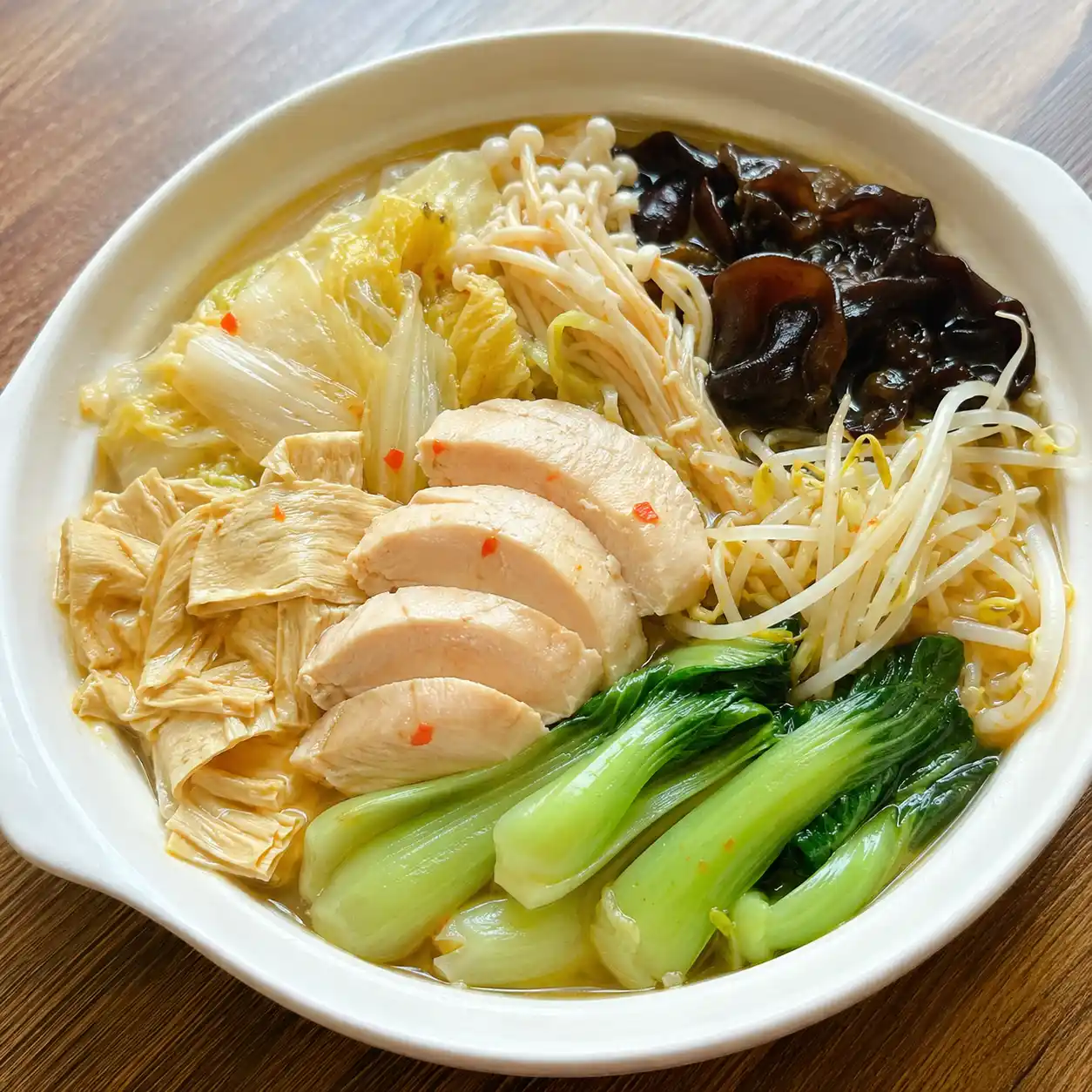 酸辣雞胸豆皮白菜燉