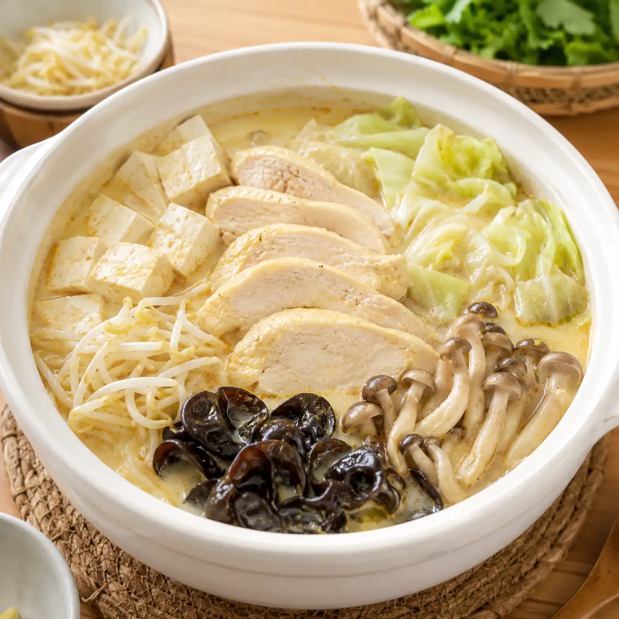 新加坡叻沙風雞胸豆漿鍋