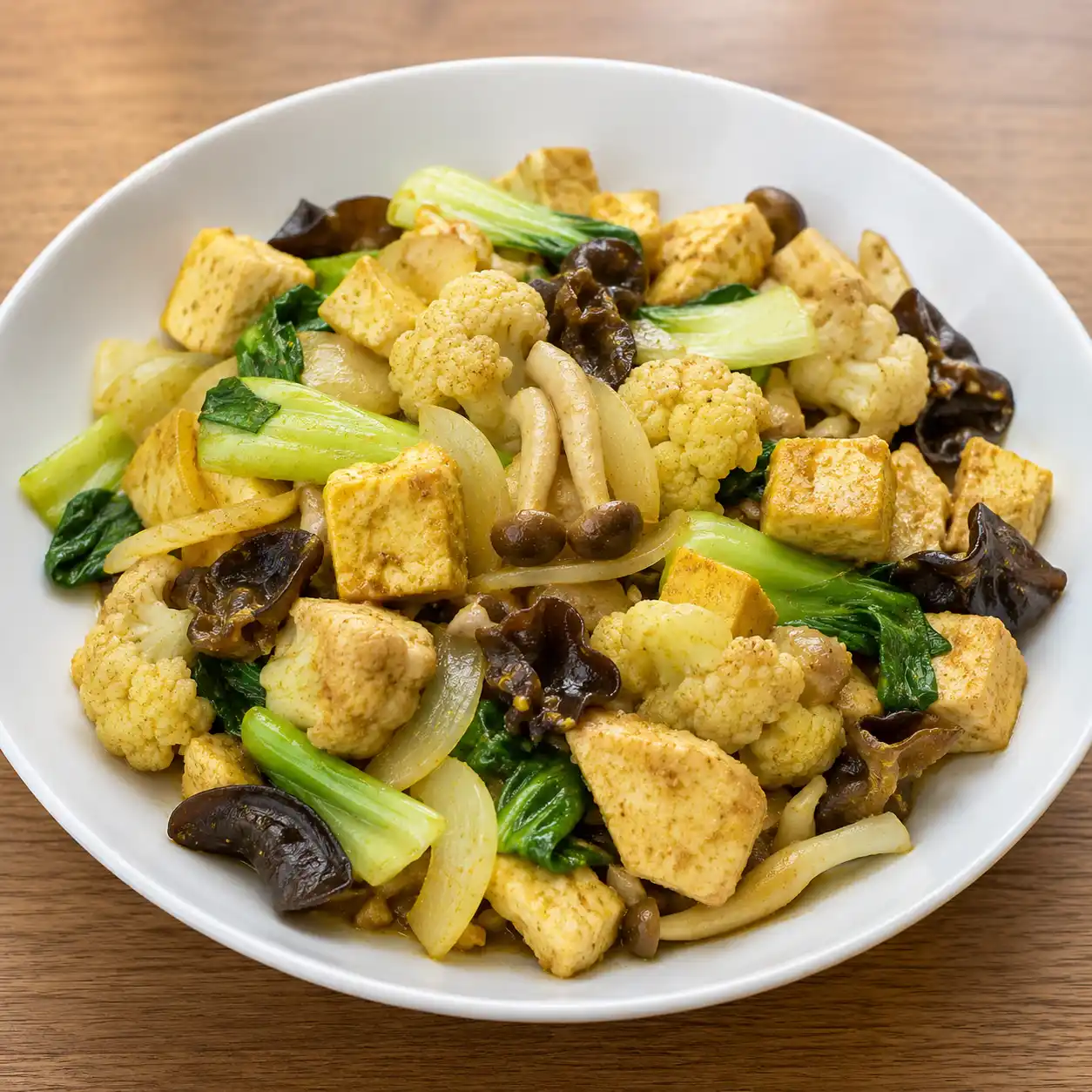 咖哩雞胸豆腐白花椰