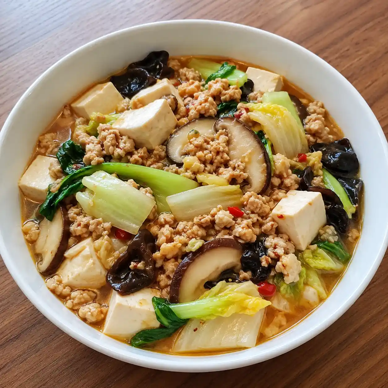 麻婆風雞胸豆腐低油版