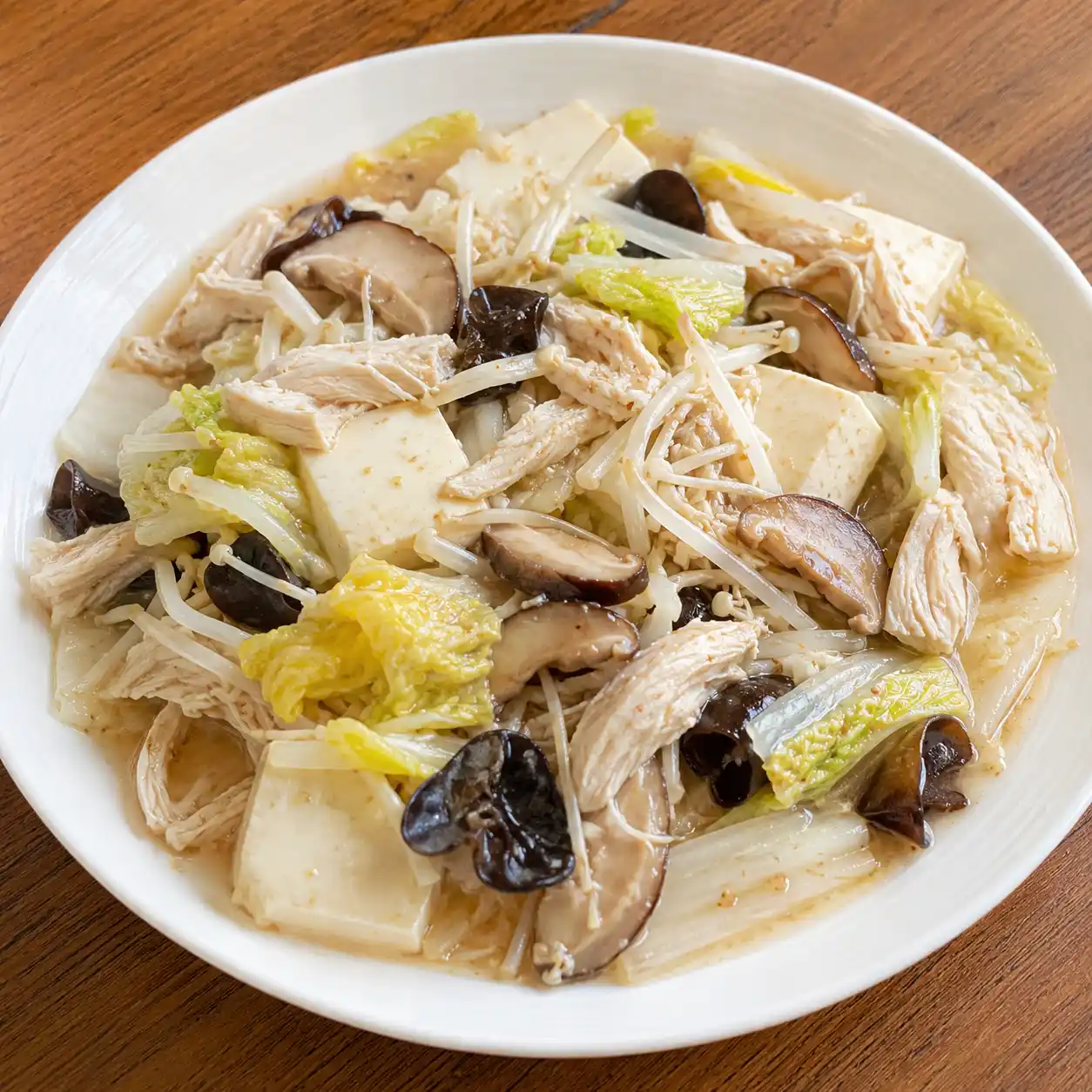 胡麻雞胸豆腐白菜低油版