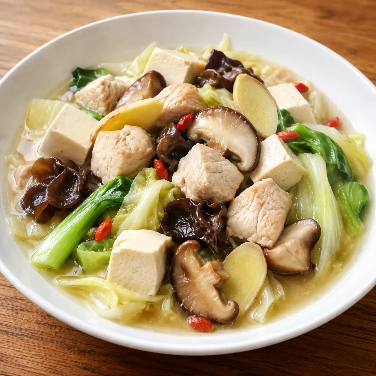 藥膳感雞胸豆腐菇菜煮