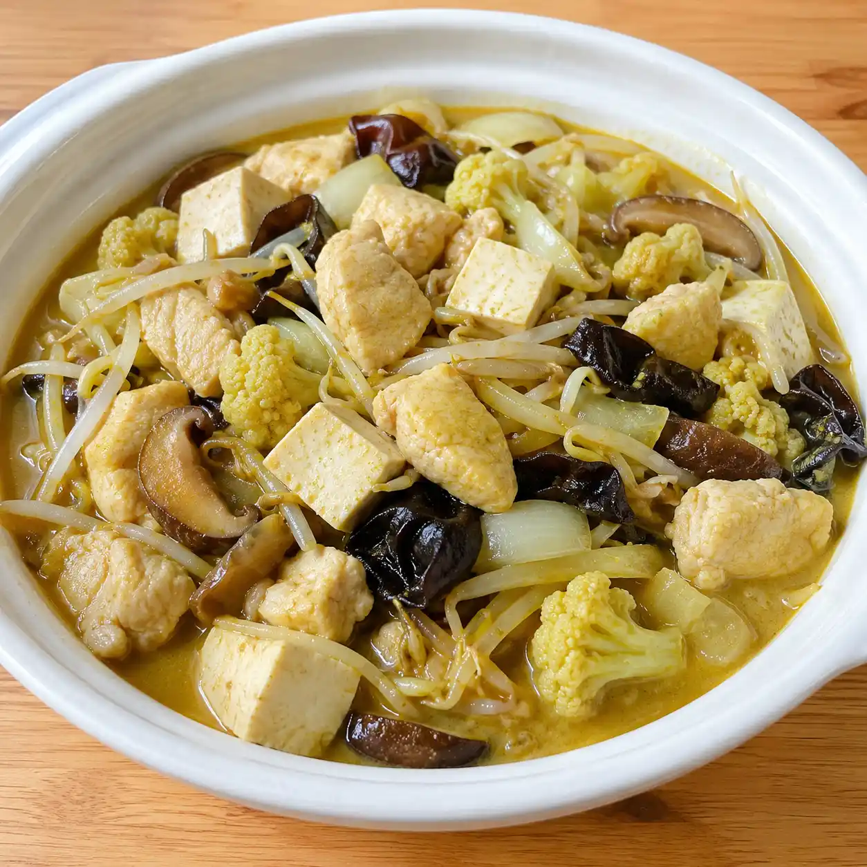 咖哩豆腐雞胸豆芽煲