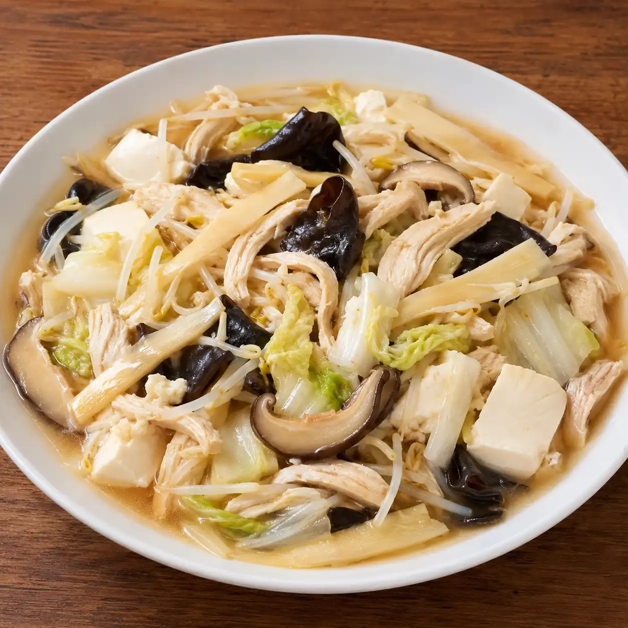 酸辣雞絲豆腐木耳燴