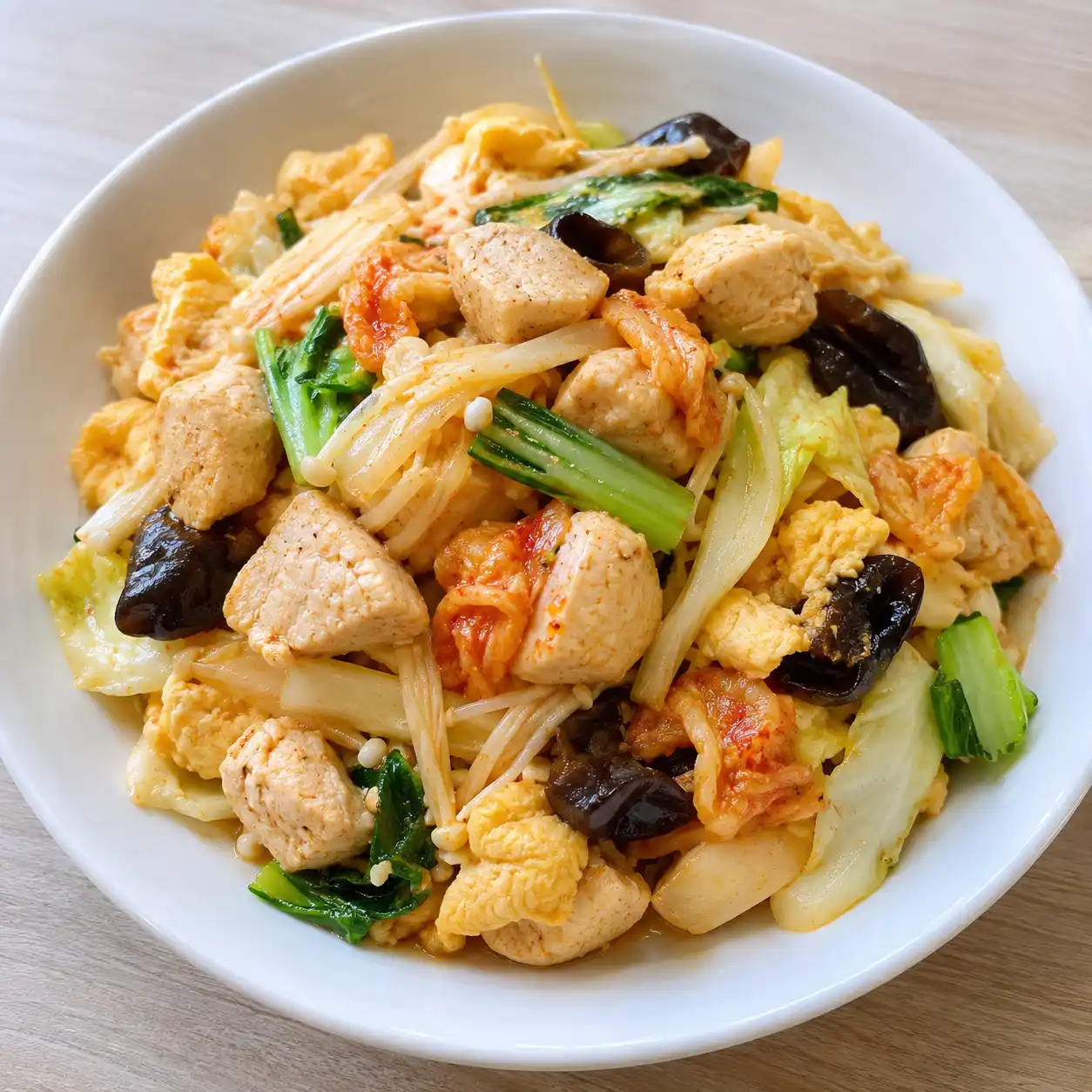 泡菜雞胸蛋炒高麗菜