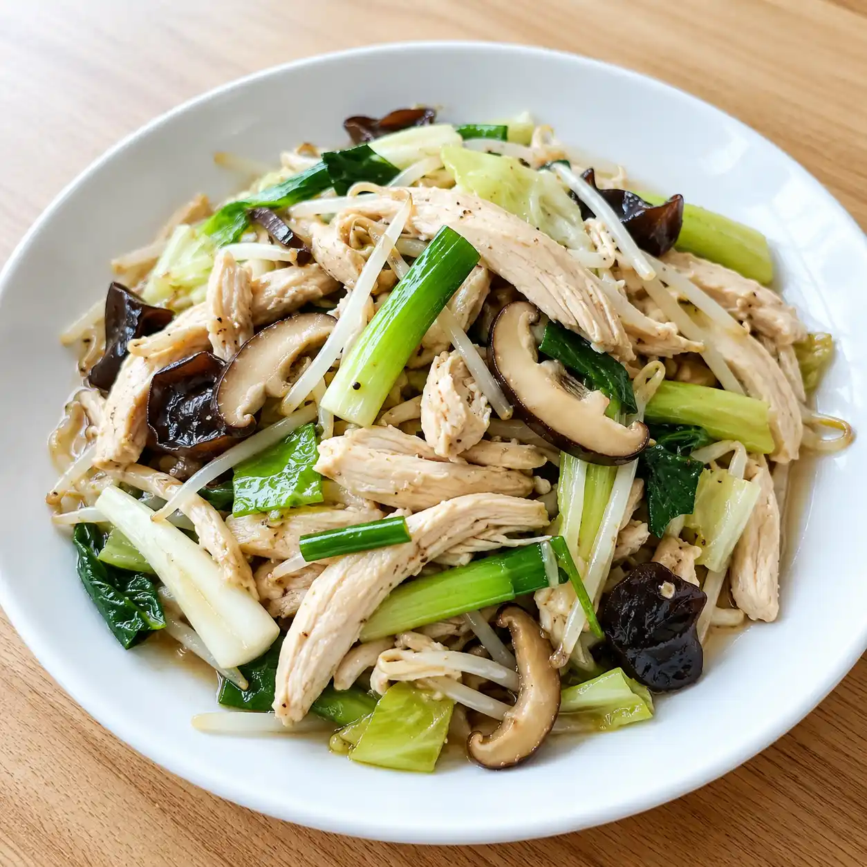 白胡椒蔥燒雞胸豆芽