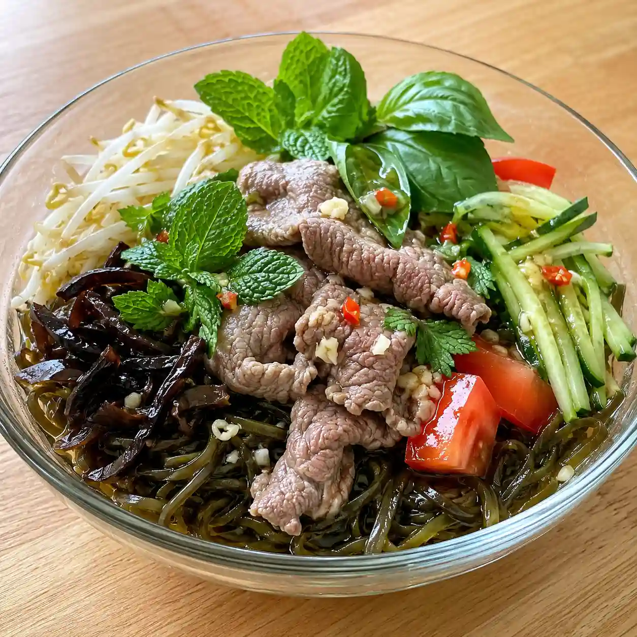 越式牛肉薄荷海藻冷麵