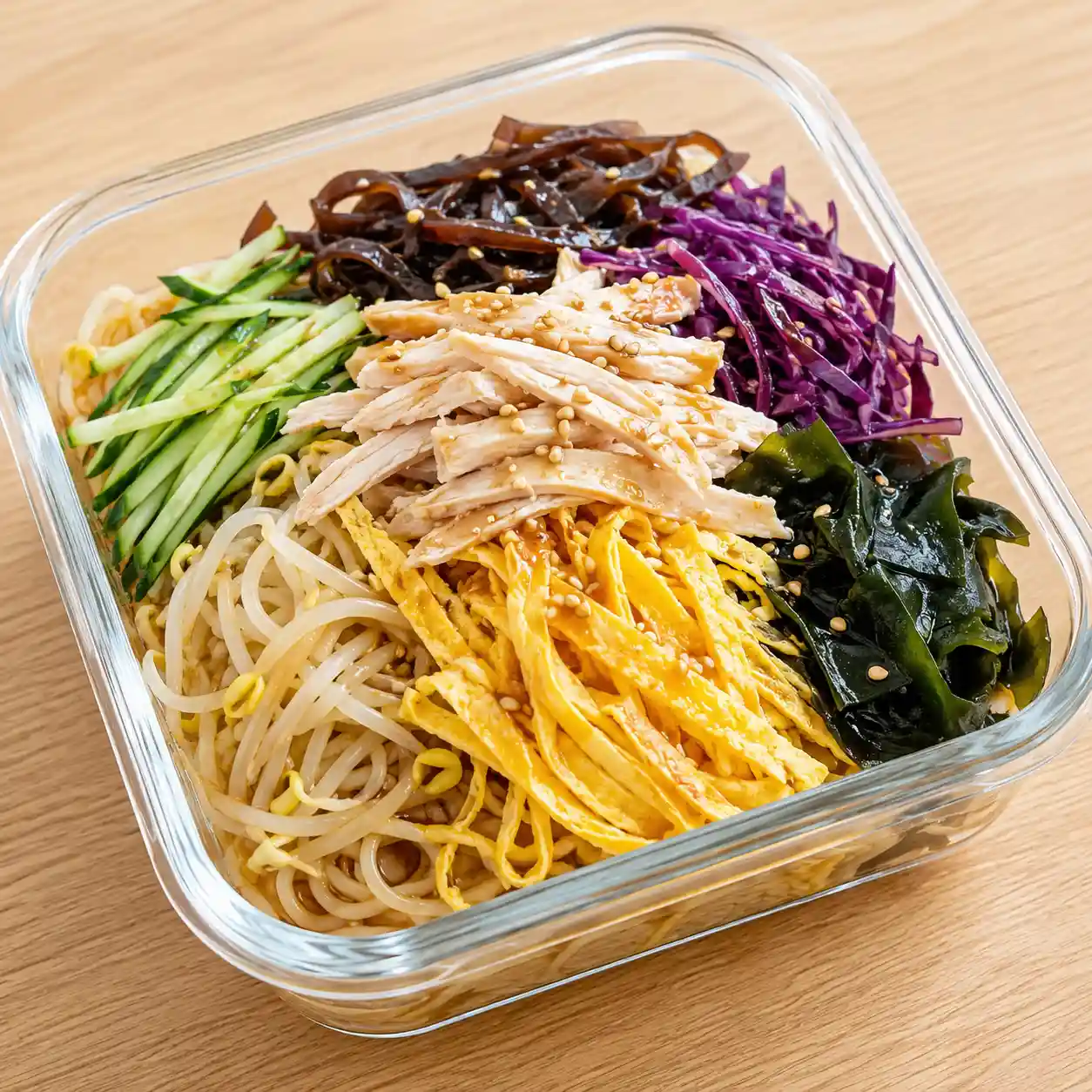 麻香雞絲蛋皮絲冷麵盒
