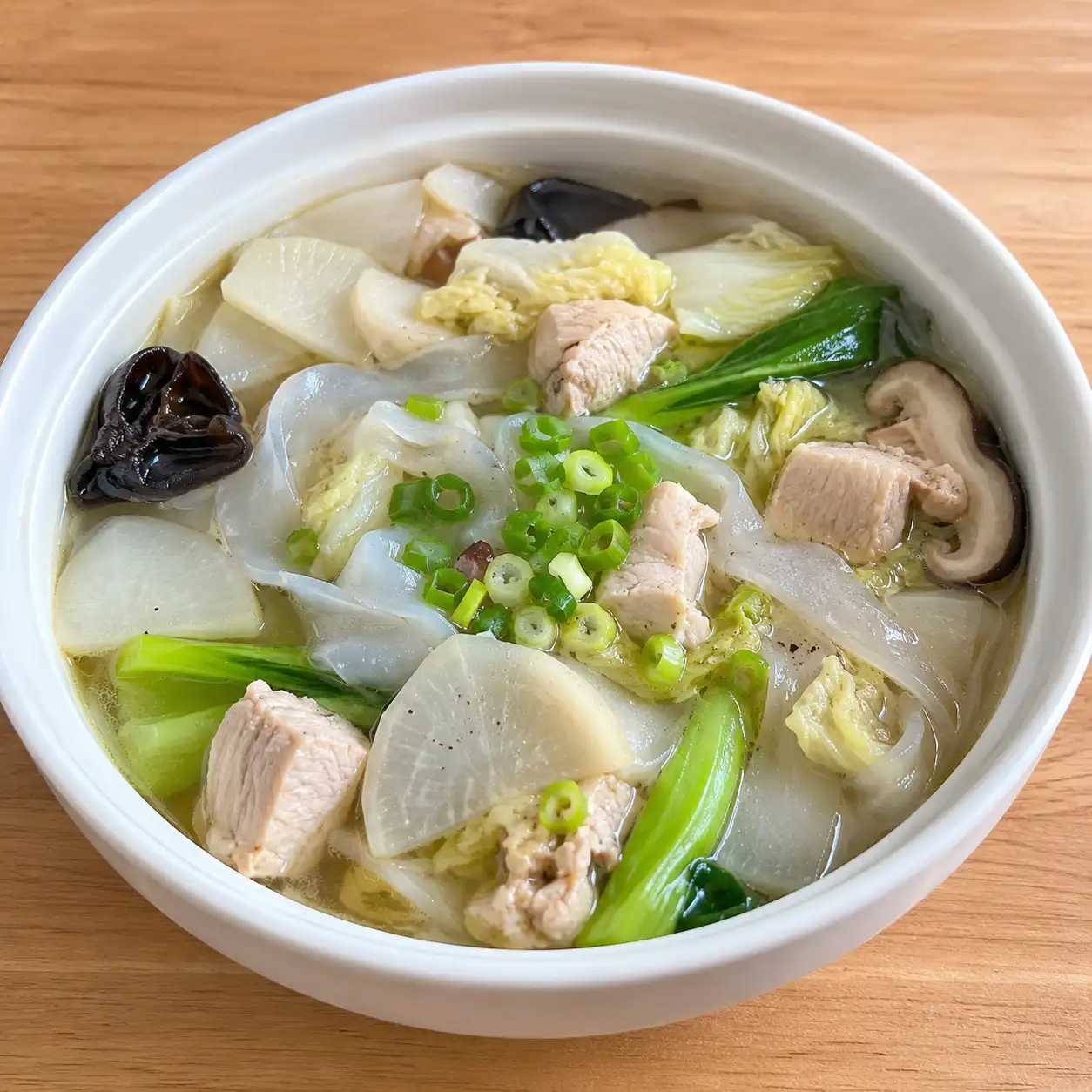 白胡椒雞肉白菜蒟蒻湯拌盒