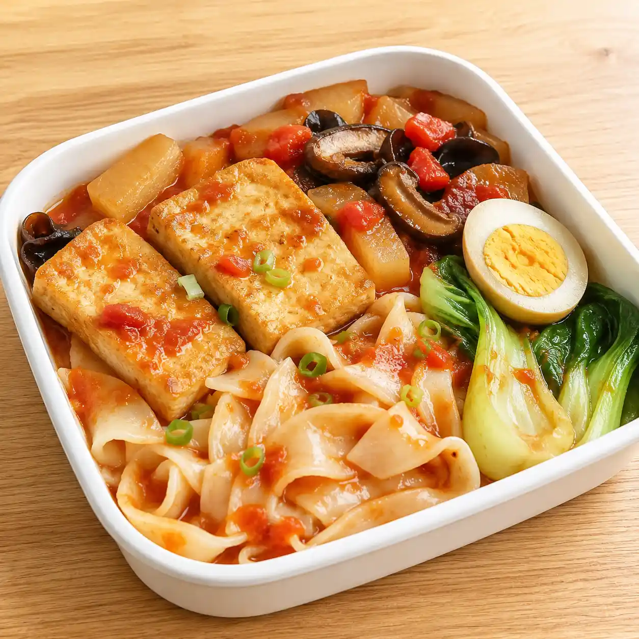 紅燒豆腐花椰梗寬麵盒