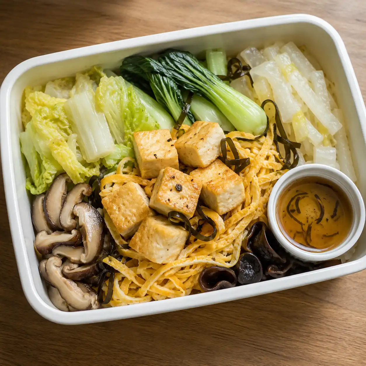 味噌豆腐蛋皮絲便當麵盒