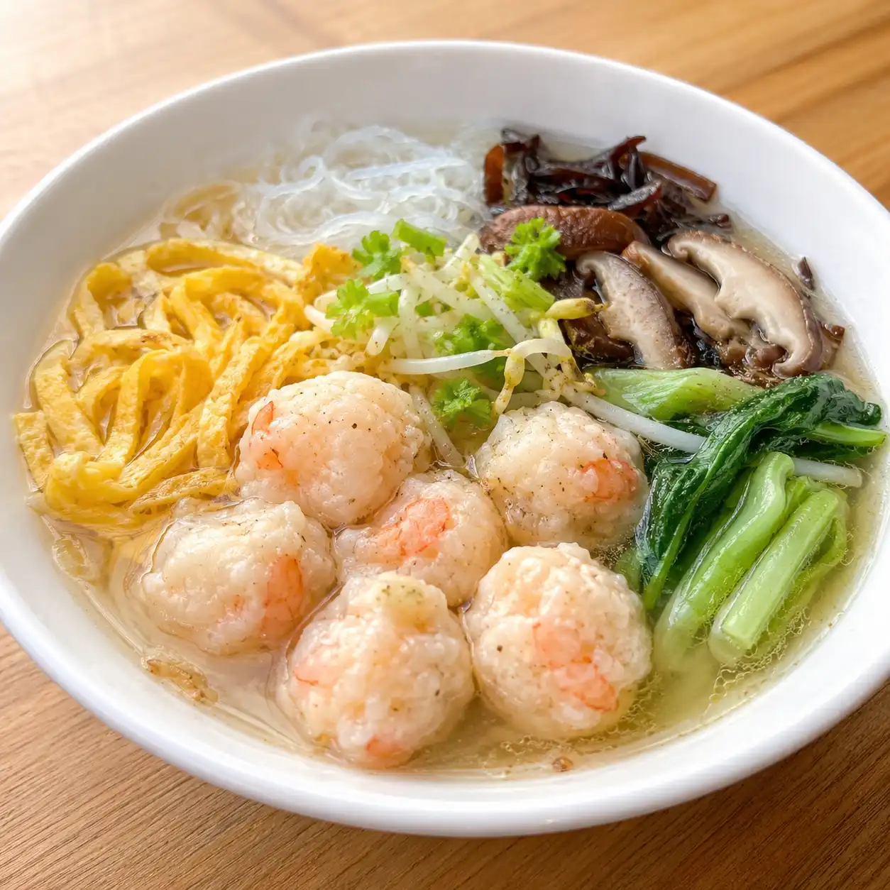 餛飩麵風蝦仁豆腐蛋皮湯麵