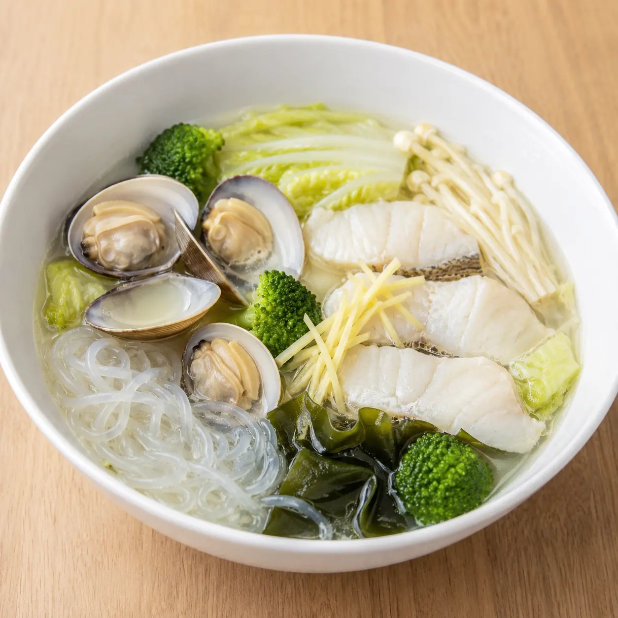 台式海鮮麵風蛤蜊魚片蒟蒻湯