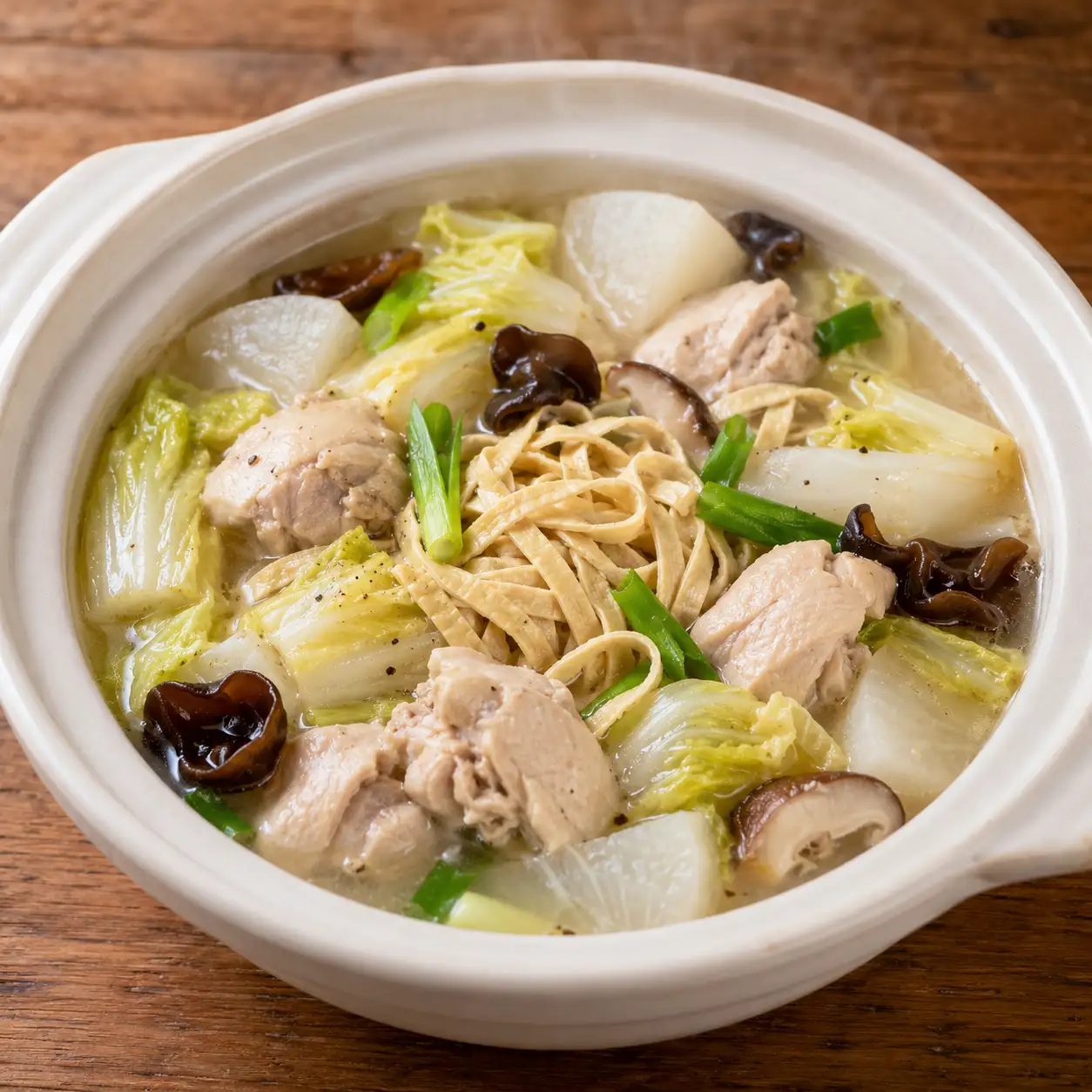 白胡椒雞肉白菜千張煲