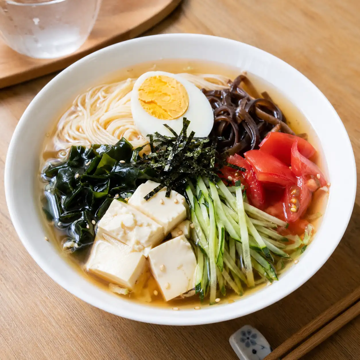 海帶芽豆腐千張冷湯麵