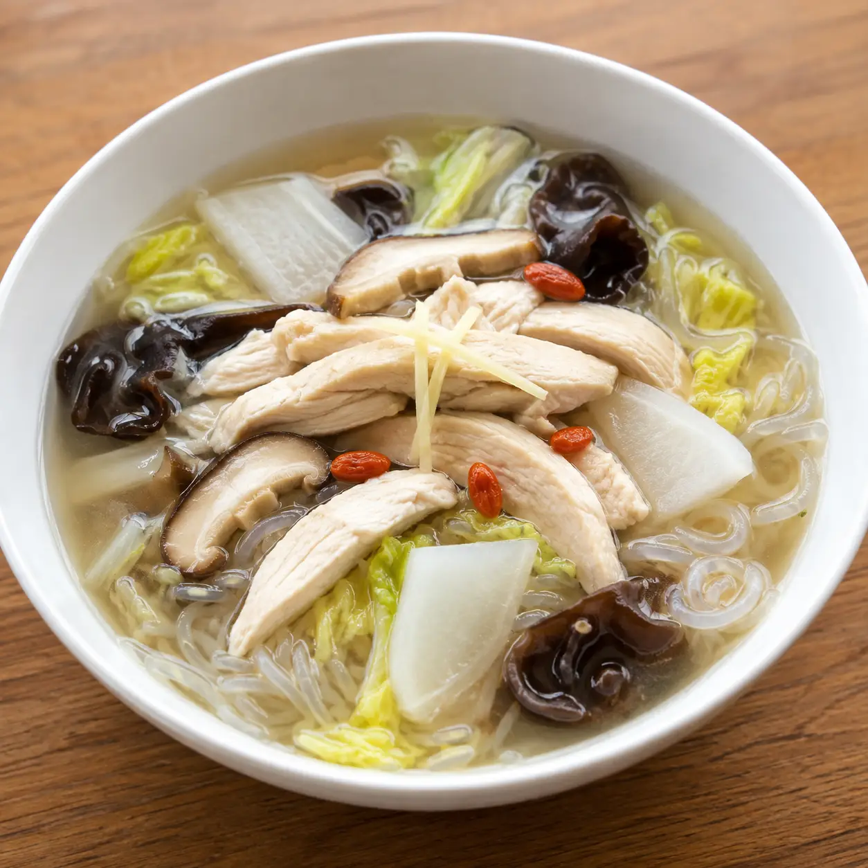 藥膳雞柳蒟蒻湯麵