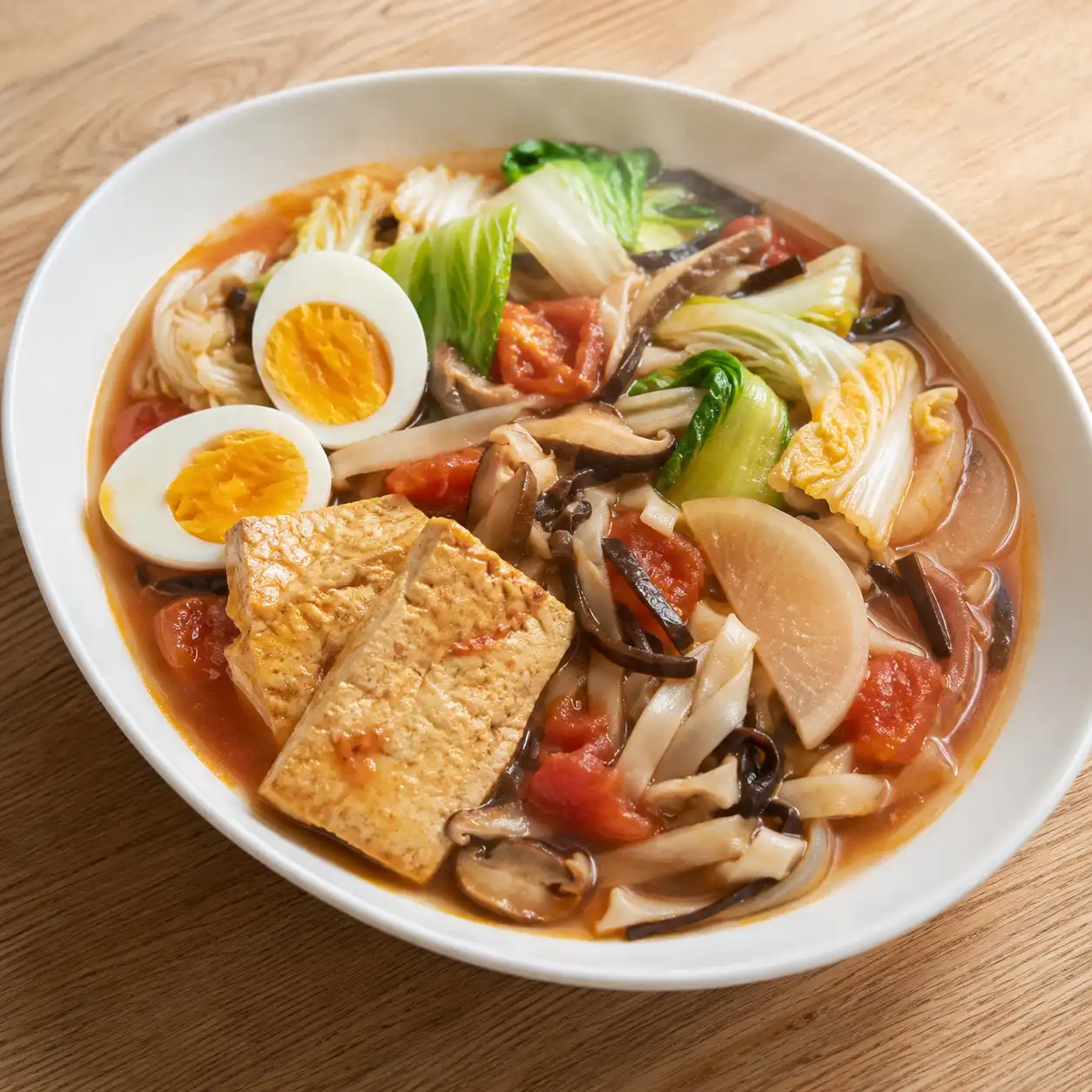 紅燒豆腐杏鮑菇木耳寬麵