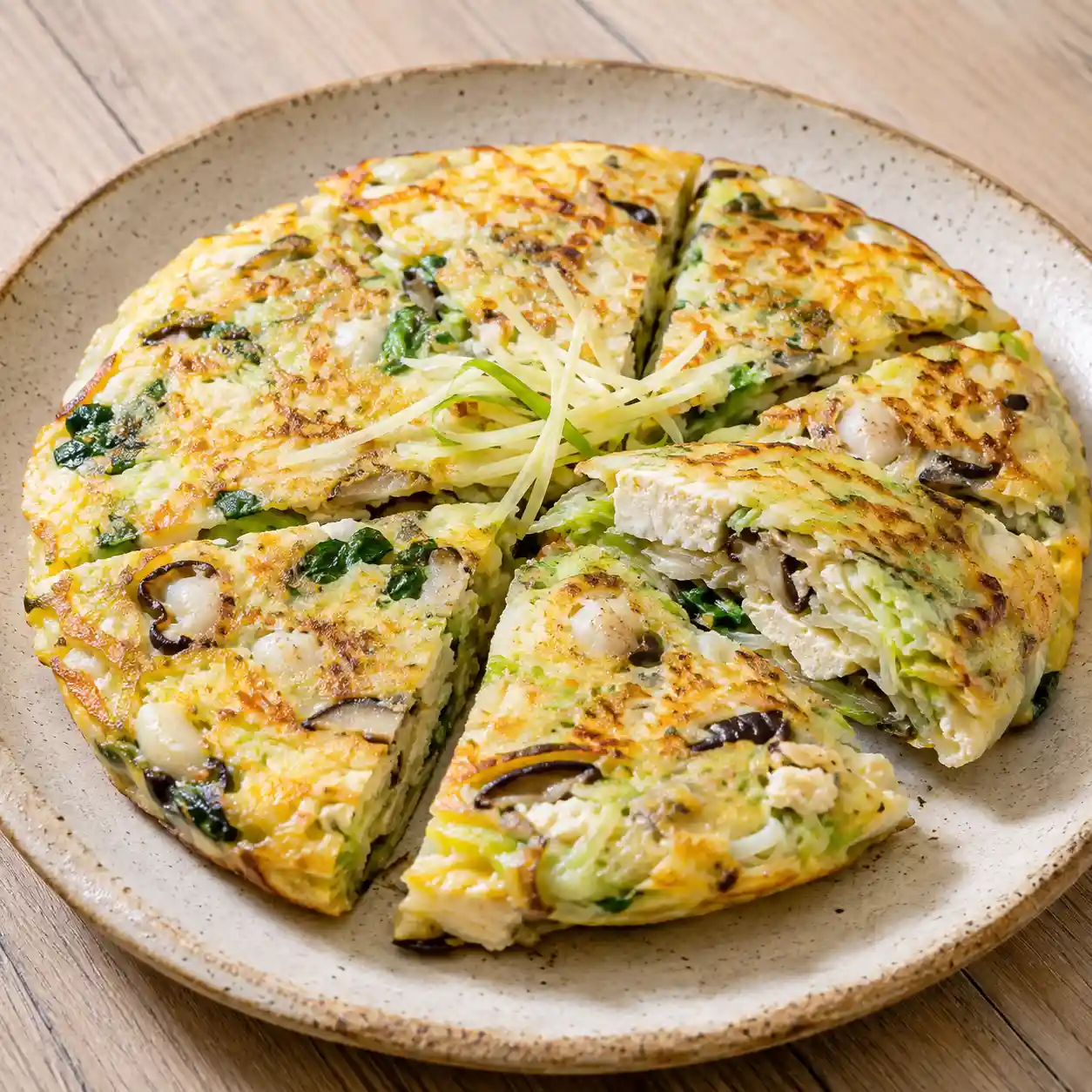 薑絲魚片絲瓜豆腐煎餅