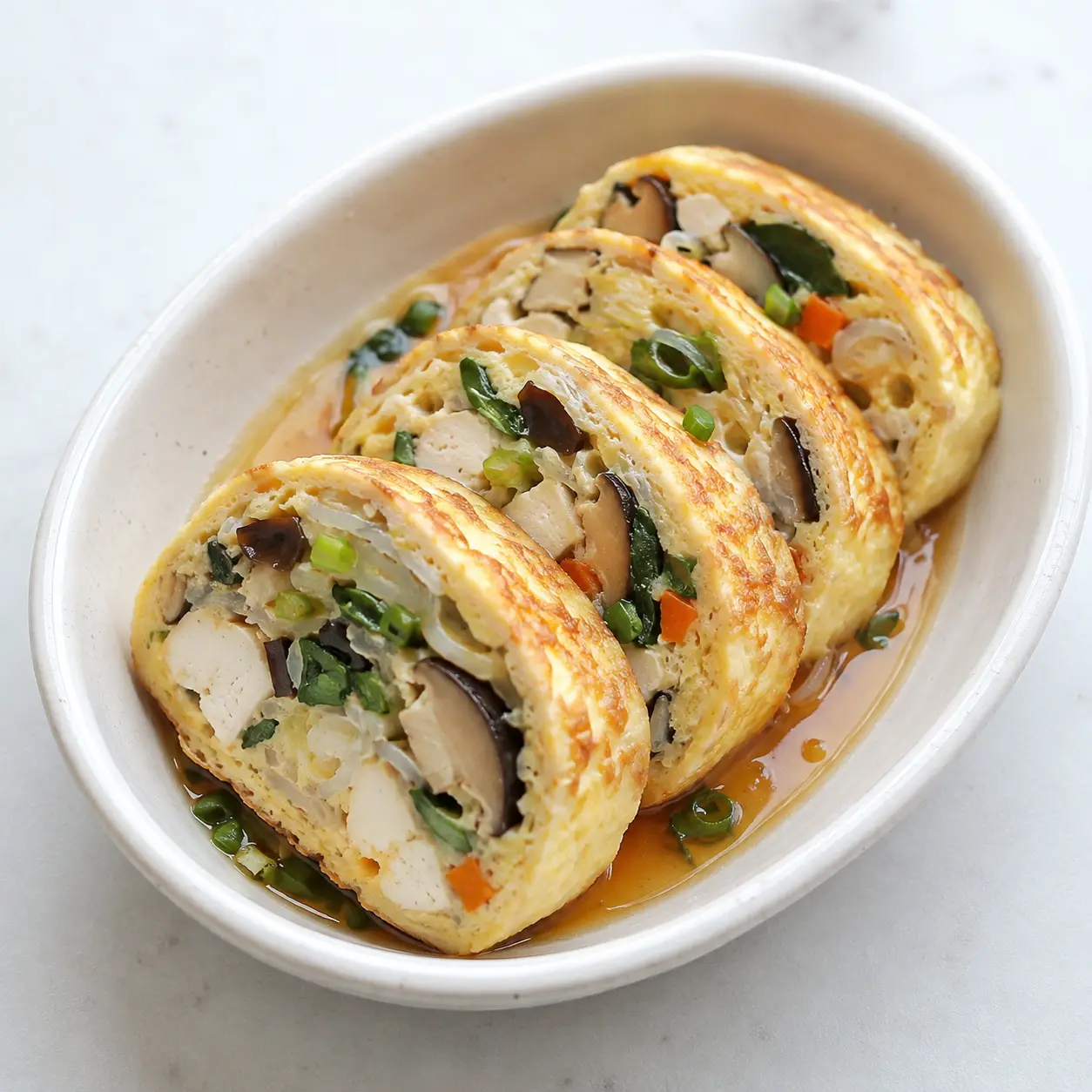 香菇豆腐蒸煎蛋餅卷