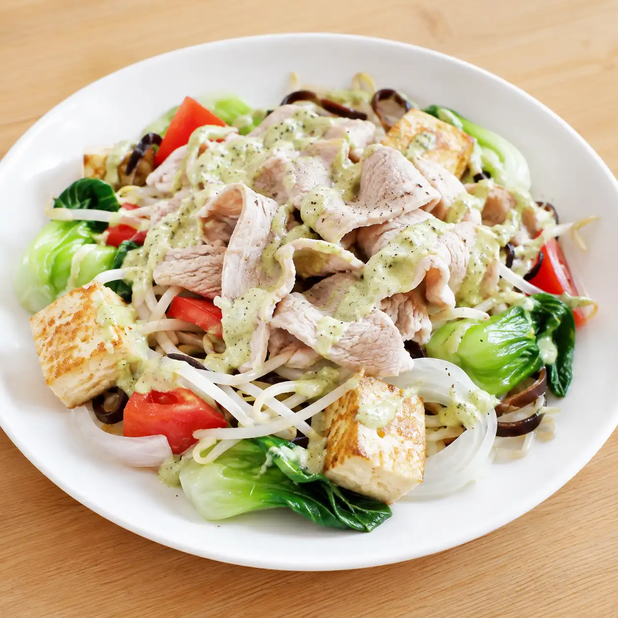 豆腐奶霜瘦肉片豆芽沙拉