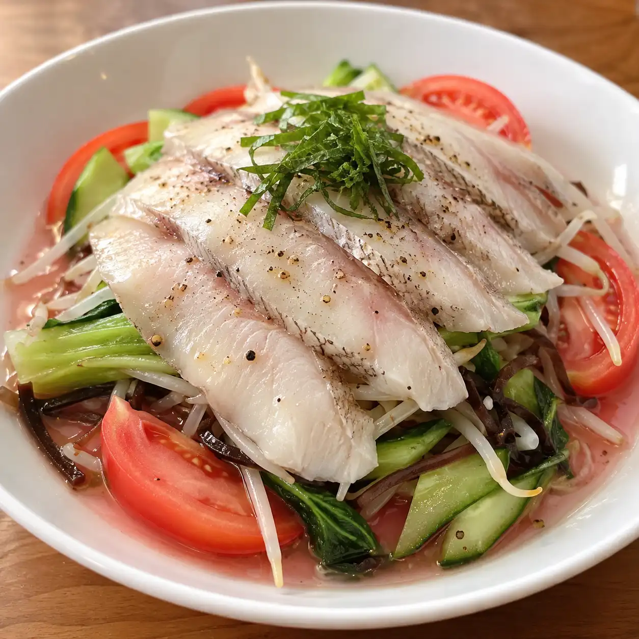 紫蘇魚片豆芽番茄沙拉
