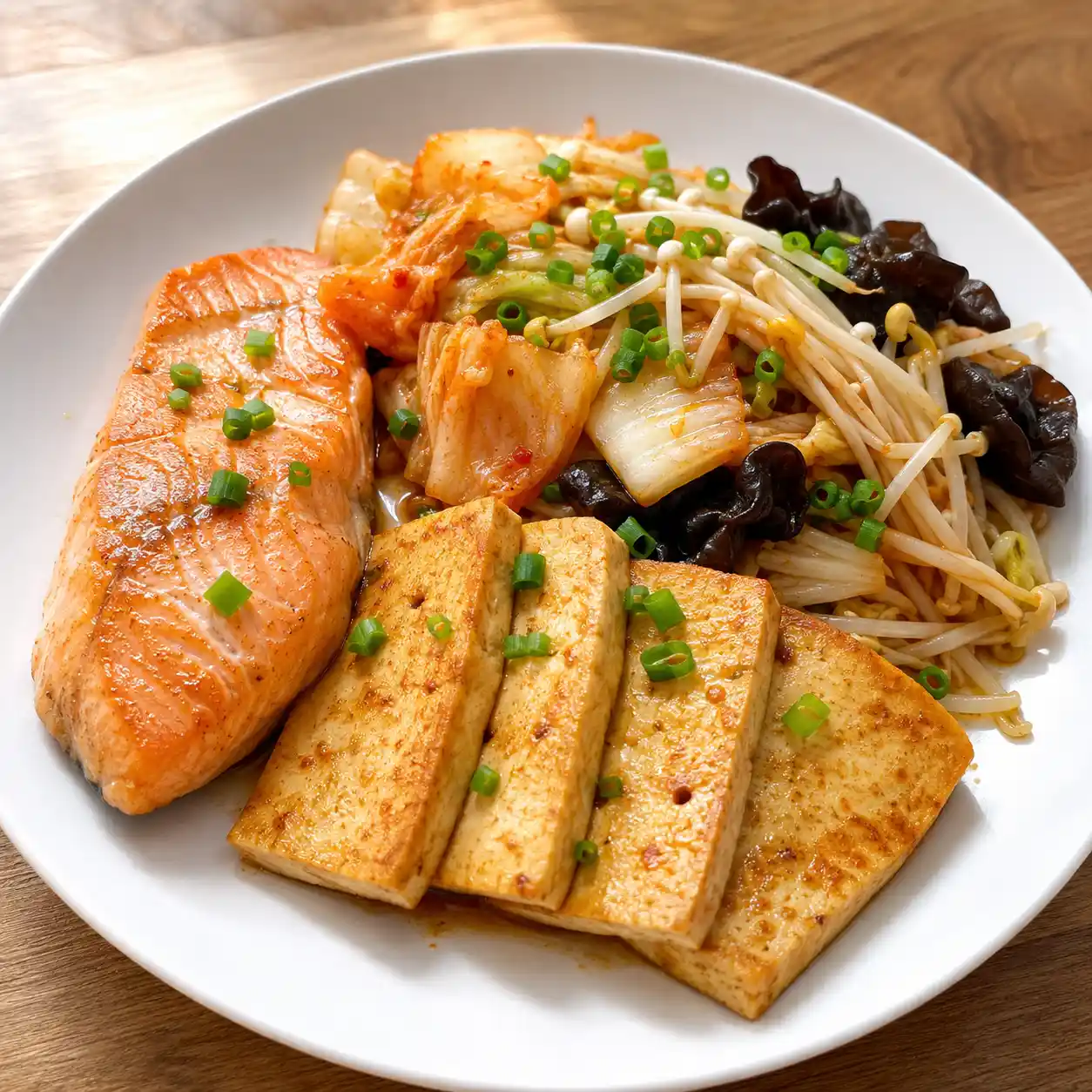 泡菜鮭魚豆腐盤