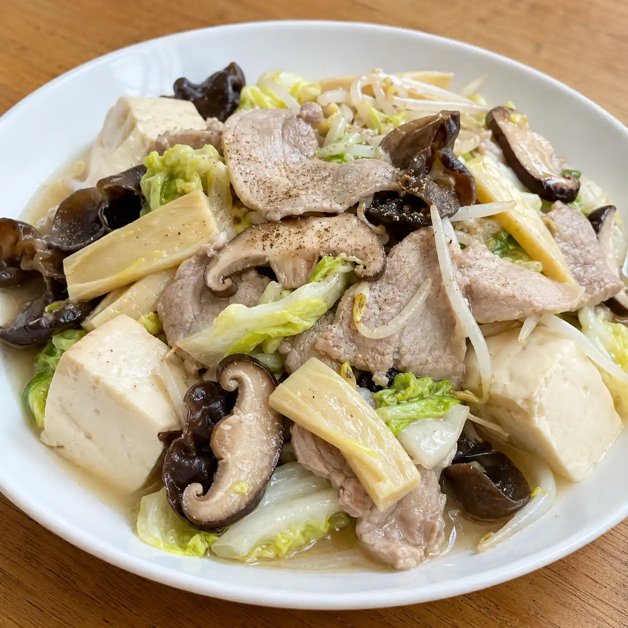 瘦肉筍絲豆腐盤