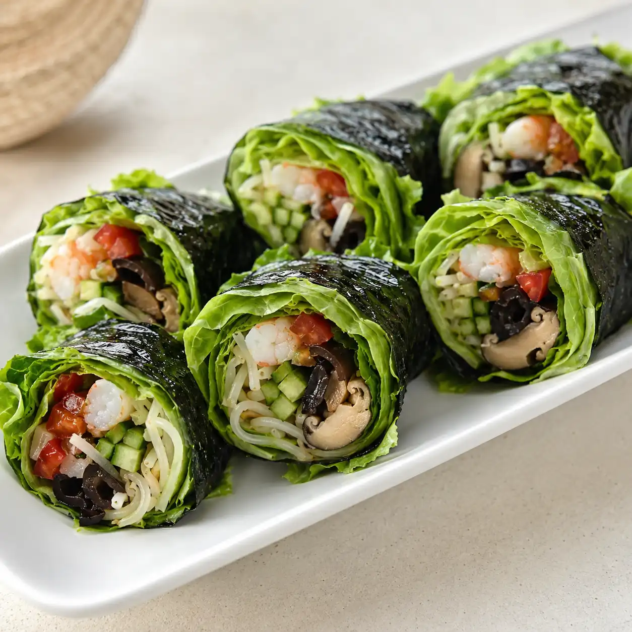 蝦仁豆芽海苔生菜捲