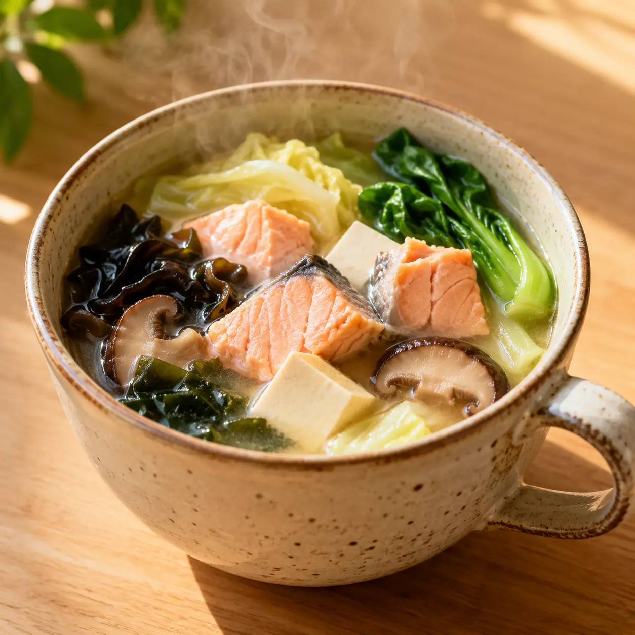 味噌豆腐鮭魚湯杯