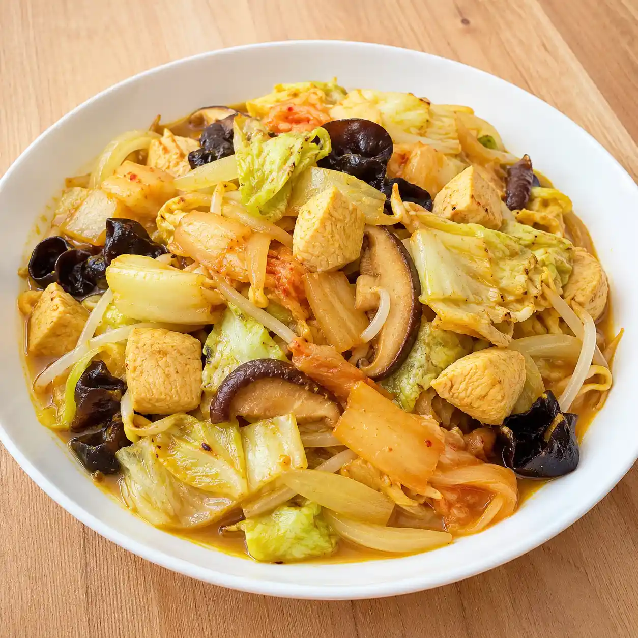 泡菜咖哩雞胸高麗菜燒