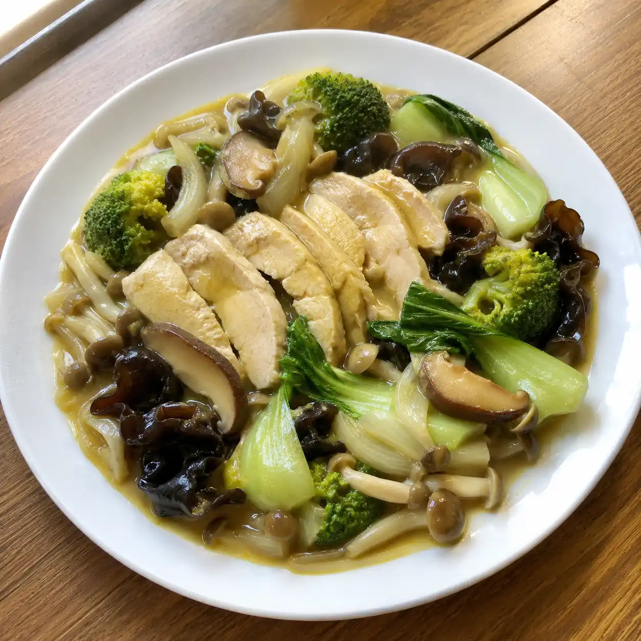 菇香咖哩雞胸木耳盤