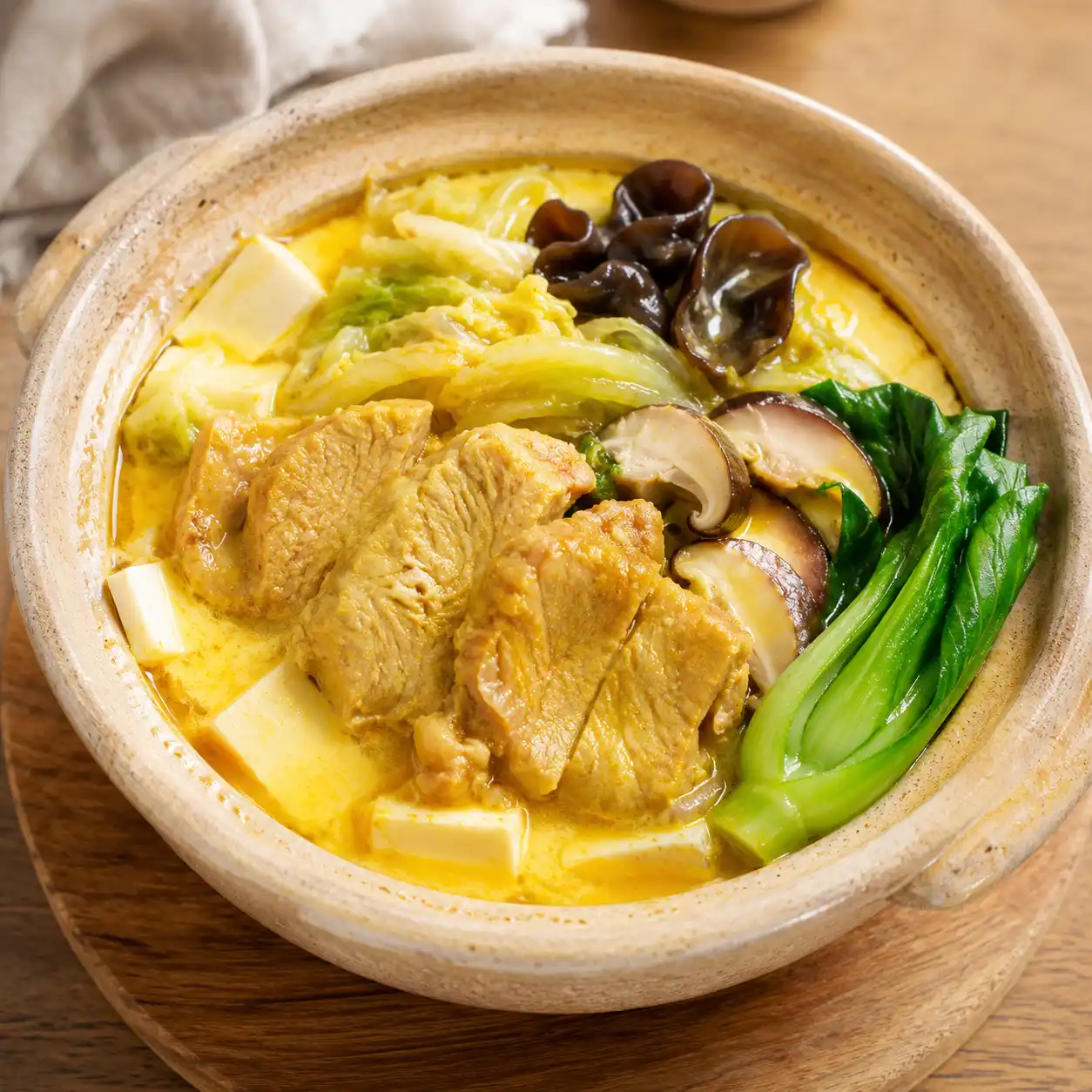 咖哩瘦肉白菜蒸蛋盅