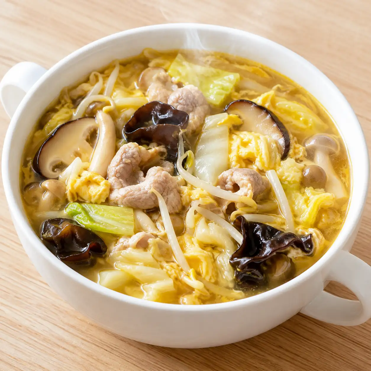 咖哩瘦肉菇菇蛋花盅