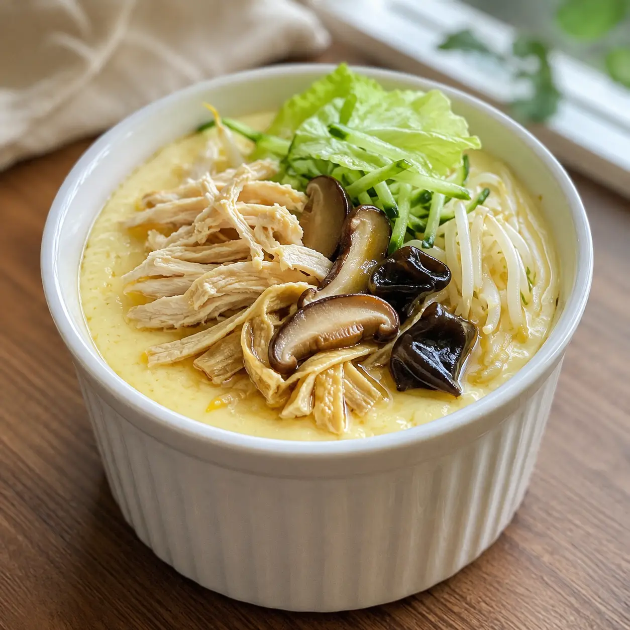 咖哩豆皮雞絲蛋白盅