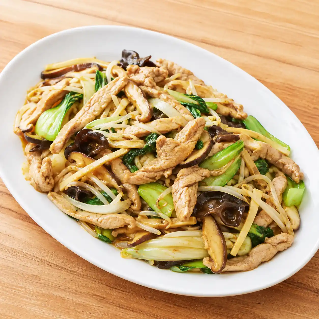 昆布味噌咖哩瘦肉筍絲木耳炒