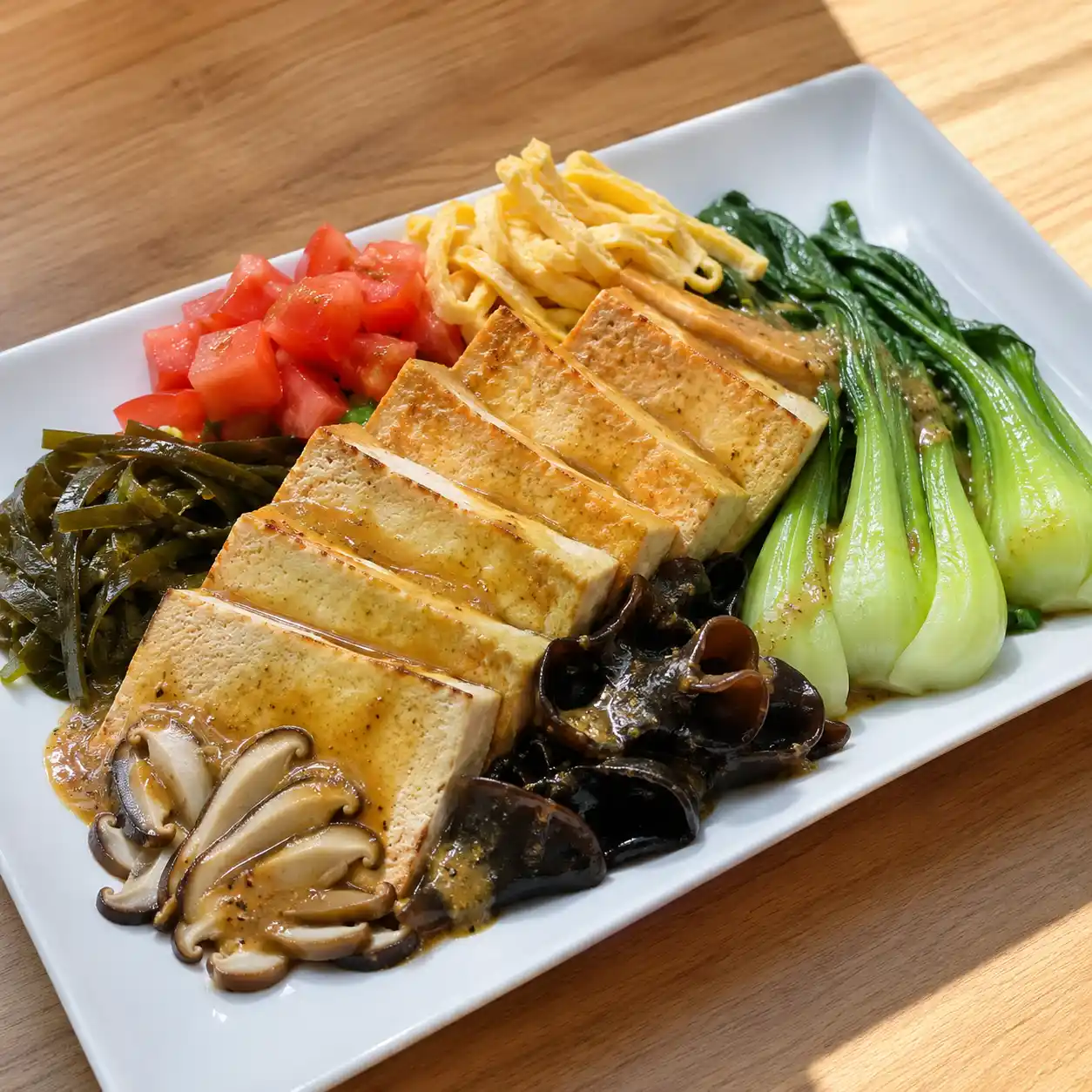 昆布咖哩豆腐青江菜溫沙拉