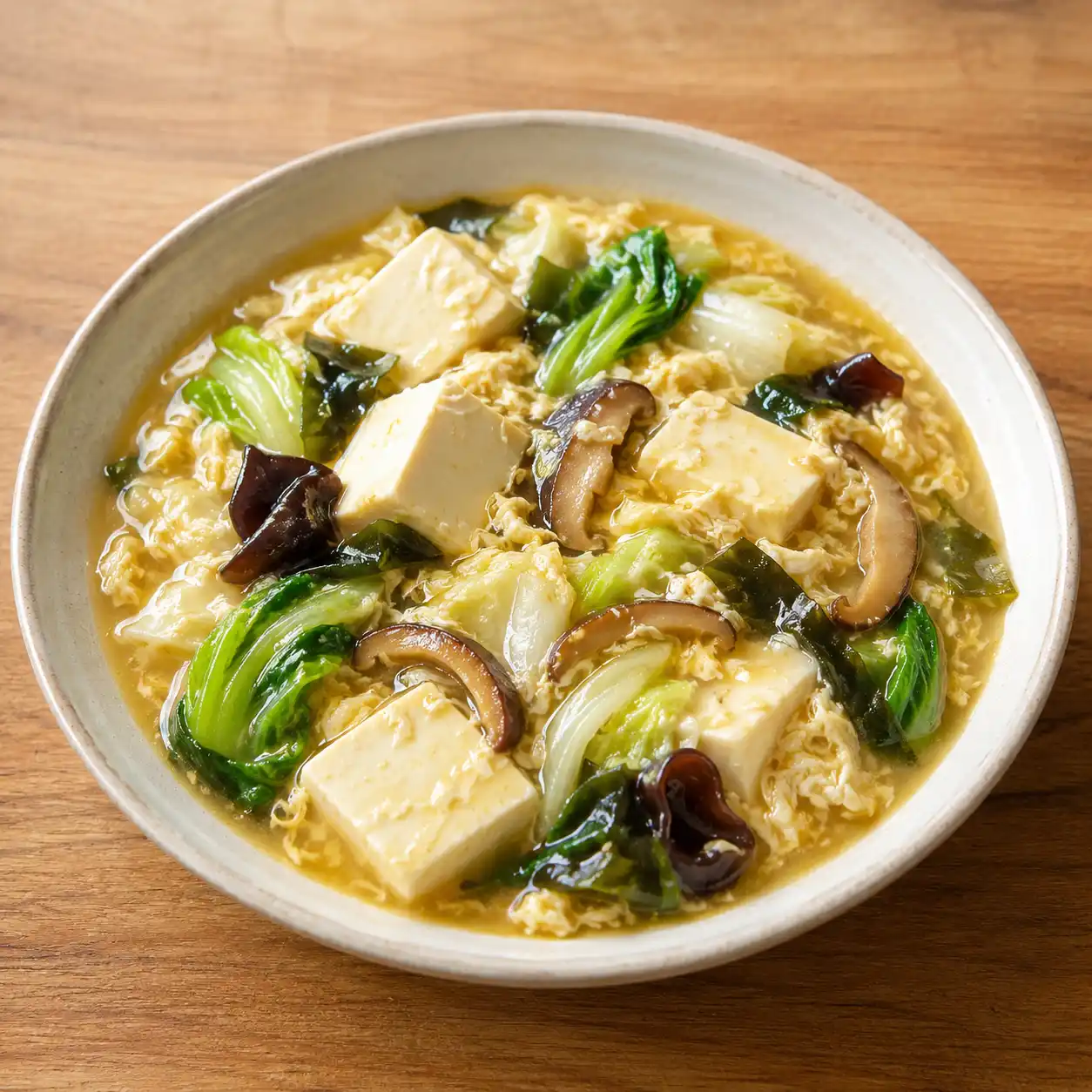 昆布味噌咖哩豆腐蛋花燴盤