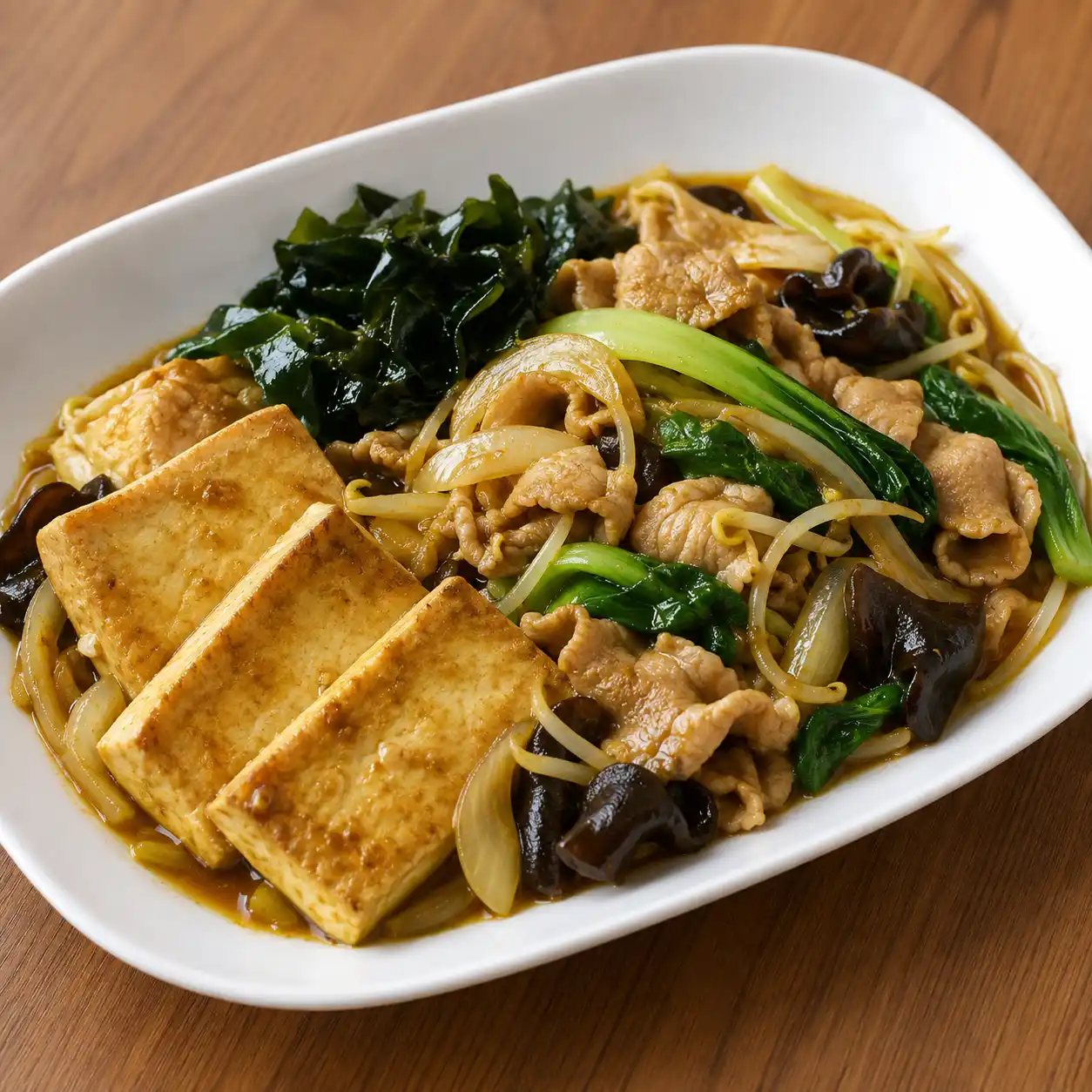 和風咖哩瘦肉海帶芽豆腐盤