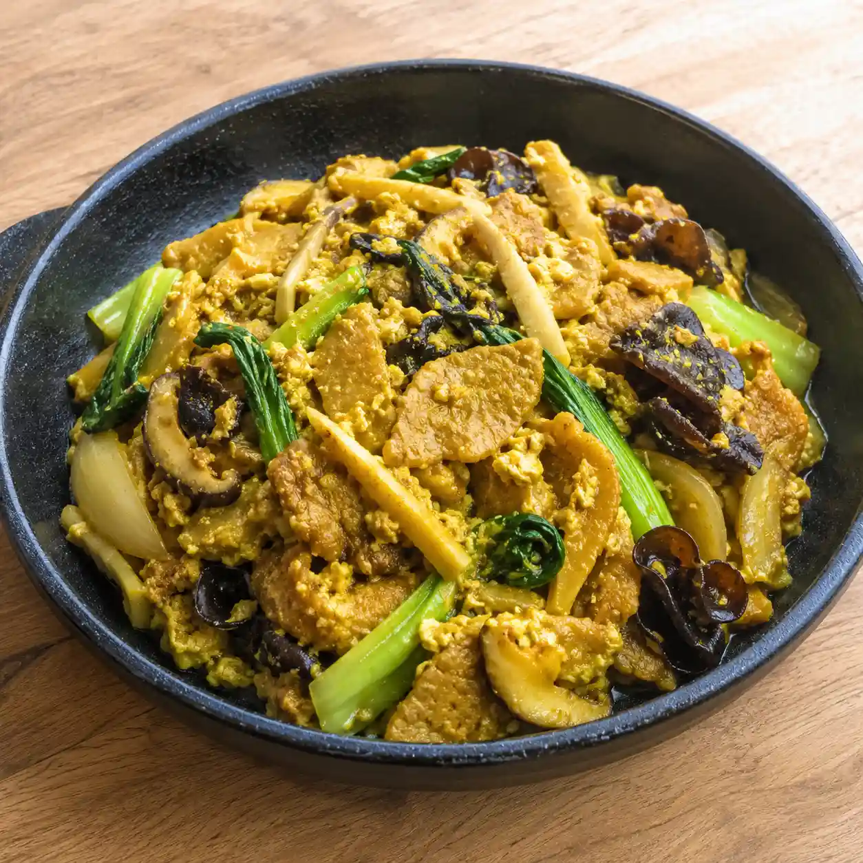 豆腐咖哩瘦肉木耳青菜