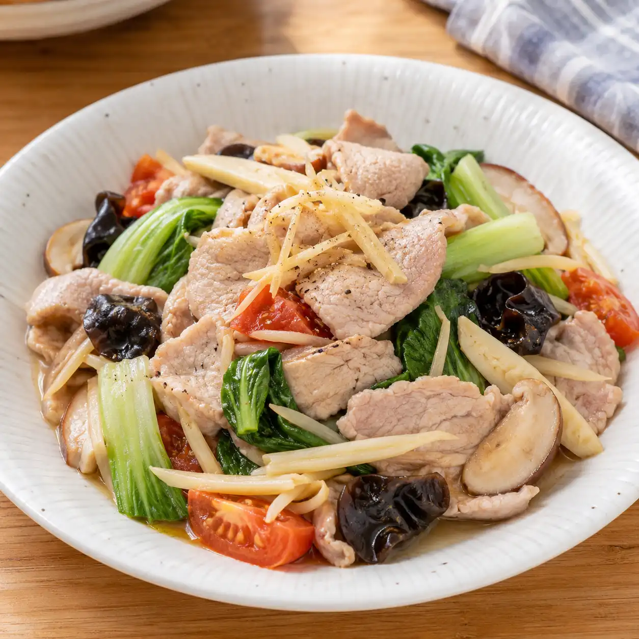 薑醋瘦肉小白菜暖胃盤